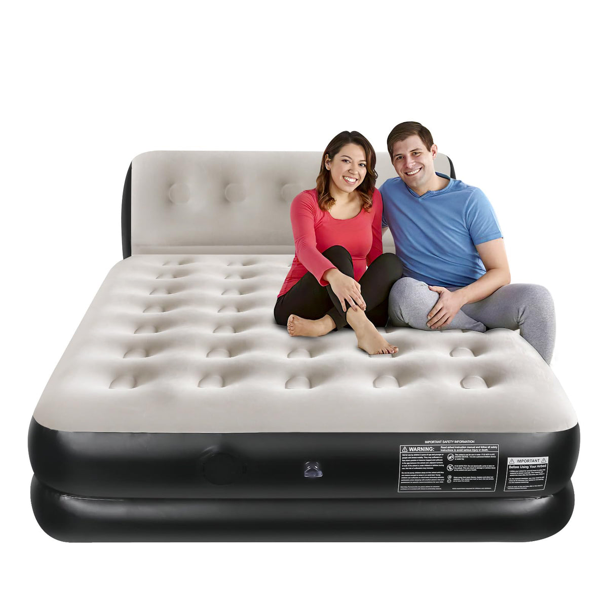 Air Mattress with Headboard and Built in Cordless Pump EKEPE