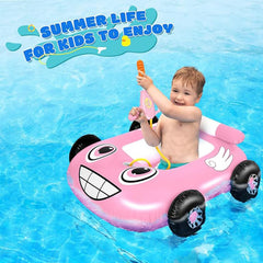 EKEPE Car Shaped Inflatable Pool Floats With Water Gun