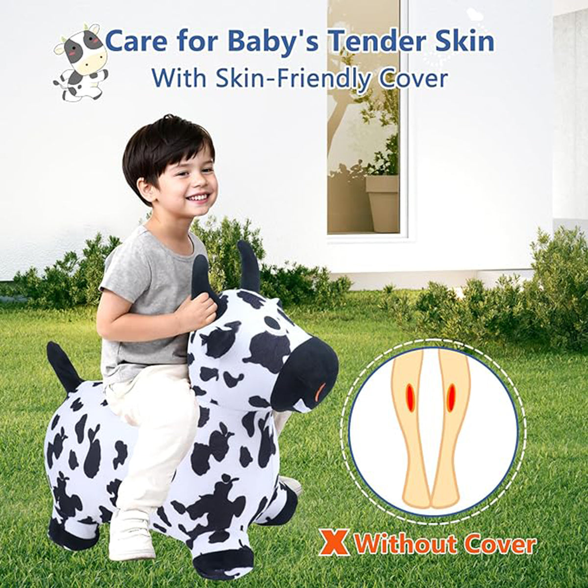 EKEPE Inflatable Bouncy Hopper Cow & Horse