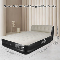 EKEPE Air Mattress with Headboard and Built-in Cordless Pump