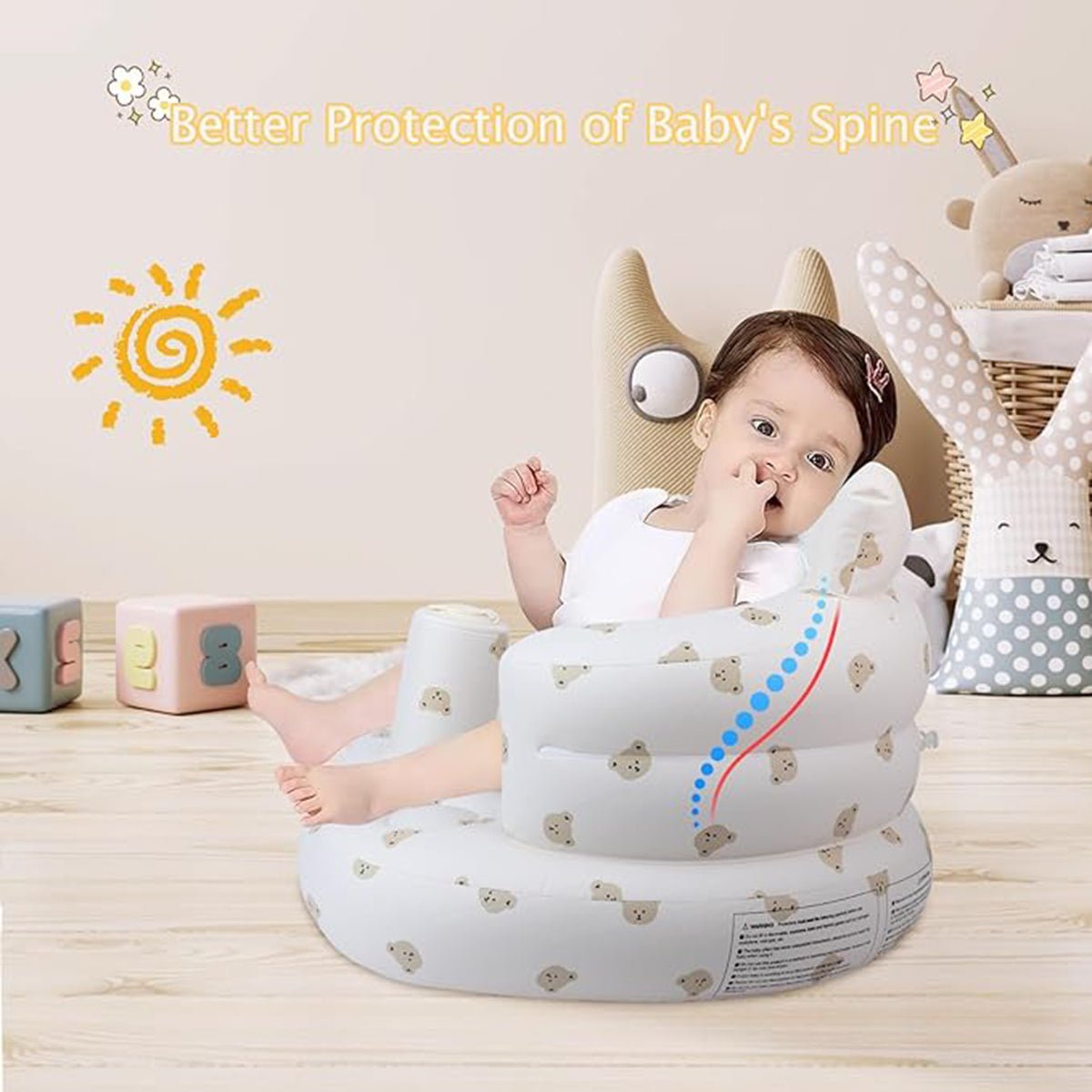 EKEPE Baby Inflatable Seat with Suction Cups for Babies (3-36 Months) - EKEPE