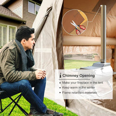 4 Person Waterproof Inflatable Camping Tent with Mesh Windows and Chimney Opening. - EKEPE