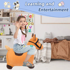 Bouncy Hopper Cow & Horse 2 PCS, Inflatable Hopping Outdoor Ride on Bouncy Animal Play Toys with Pump. - EKEPE