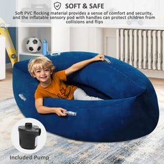 Inflatable Sensory Chair for Kids, 60 inches Comfy Chair Sensory Pea pod with Pump. - EKEPE