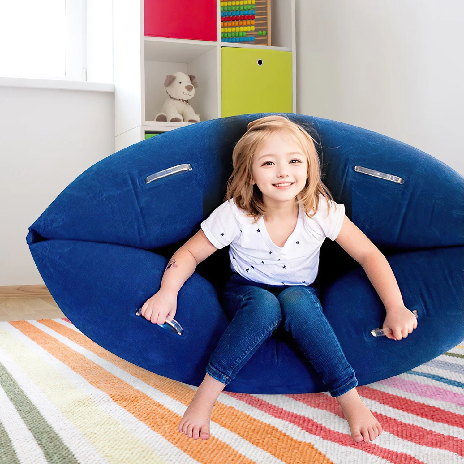 Inflatable Sensory Chair for Kids, 60 inches Comfy Chair Sensory Pea pod with Pump. - EKEPE