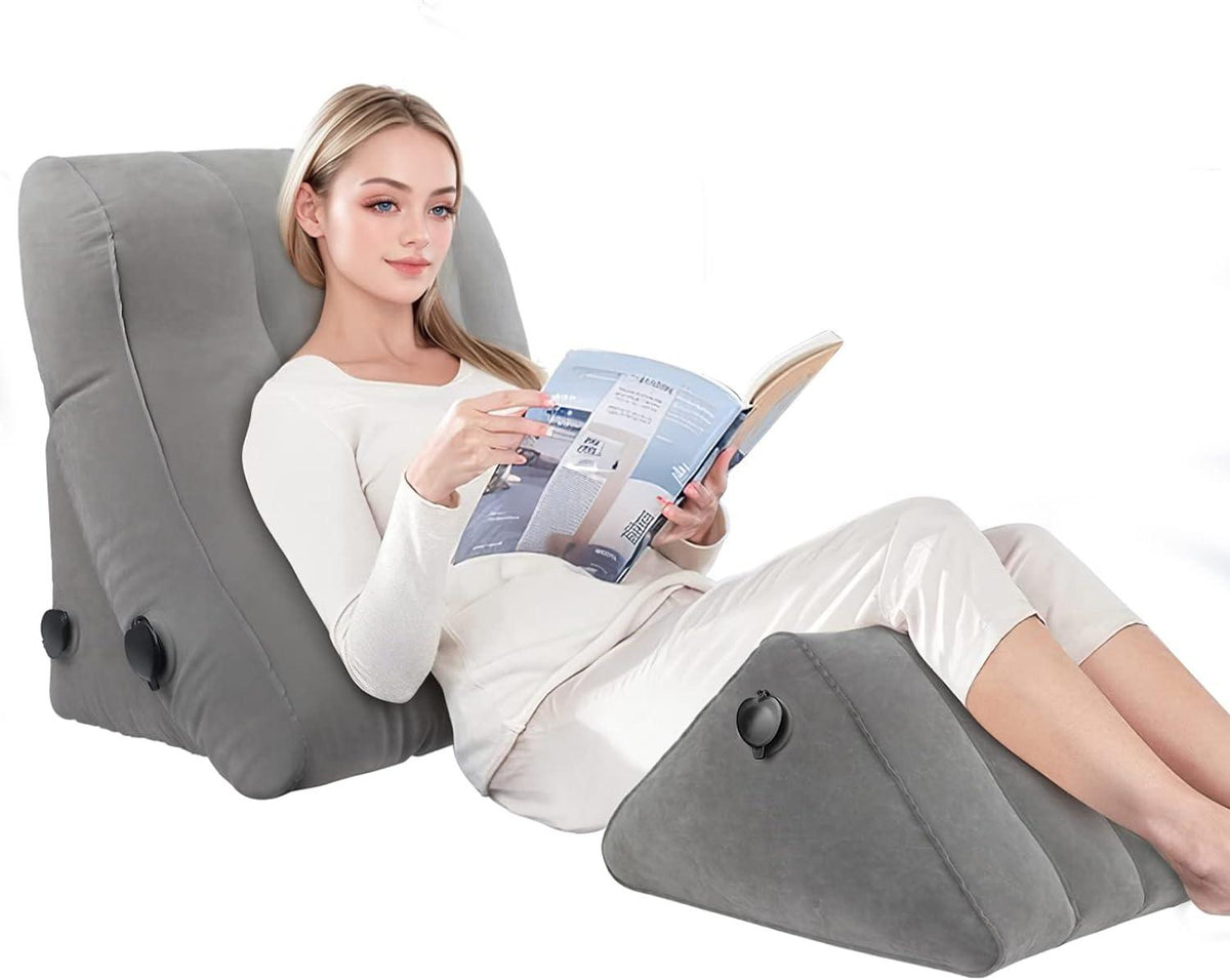 Inflatable Wedge Pillow Set for Sleeping, Travel, After Surgery, Knee & Back Pain - EKEPE